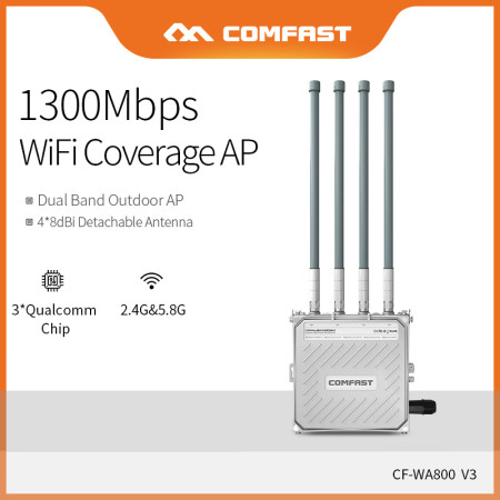 Comfast High Power 1300Mbps Dual Band 2.4G&5.8G Wireless Wifi AP Router Long Range Wifi Signal Hotspot Amplifier CF-WA800-V3