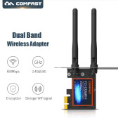 Comfast WP650 Dual Band WirelessDesktop PCI-E 650Mbps 802.11ac 2.4G/5G WiFi PCI Express Wireless WiFi Adapter for Winow 7/ 8 /10