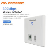 Comfast CF-E533N Wireless Access Point,300Mbps Indoor Wall WiFi AP,  RJ45+ USB Client wall AP, IEEE 802.11n/g/b PoE,PPTP, L2TP